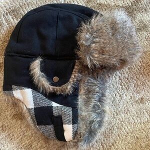 WOOLRICH Buffalo Plaid Trapper Aviator Hat L